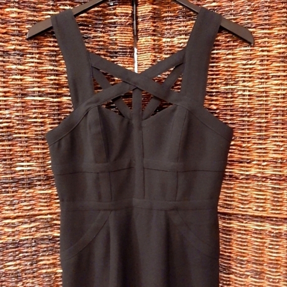 BCBGMaxAzria Women's 4 Black Maxi Length Formal Dress Gown Wedding Guest - Picture 2 of 6